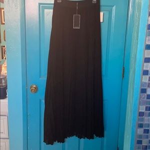 NWT long black pleated skirt